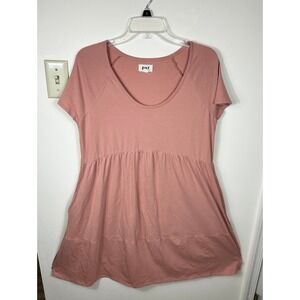 Pact Babydoll Dress M Pink Clay Revive Pop Over Mini Organic Cotton Blend BOHO
